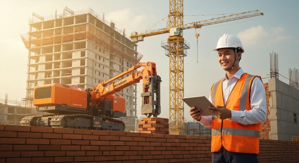 Robot Lắp Đặt Vật Liệu Xây Dựng