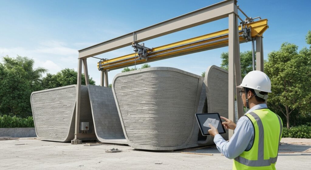 Cách mạng Robot hóa trong Xây dựng - Bước Tiến Đột Phá Sau Chuyển Đổi Số 2 Máy in 3D cho Công trình