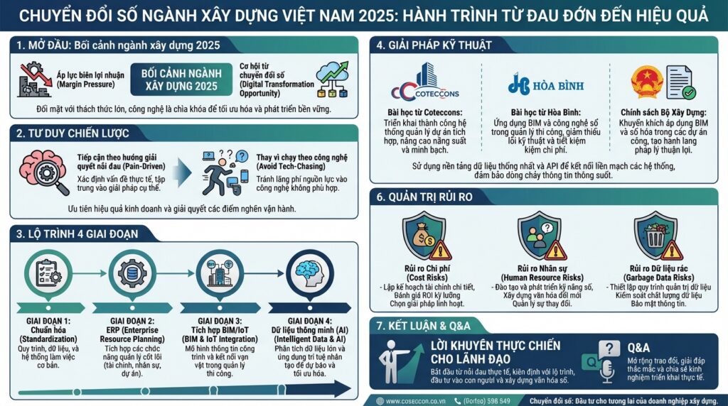 Lộ Trình Chuyển Đổi Số Tổng Thầu & Tập Đoàn Xây Dựng (2025): Từ Chiến Lược Đến Thực Thi