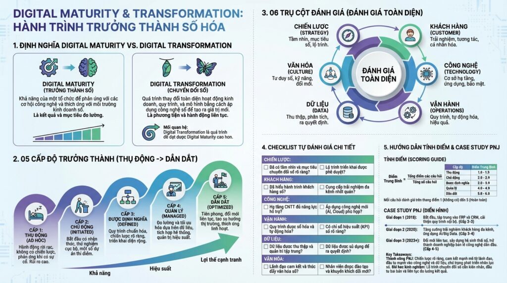 Bộ Checklist đánh giá mức độ trưởng thành số Doanh nghiệp 2025