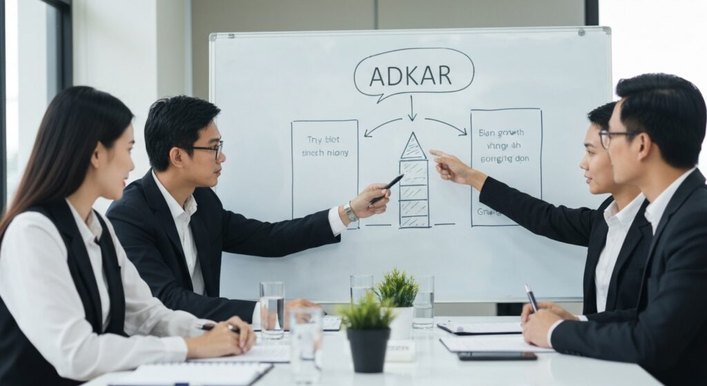 Vượt qua sự kháng cự thay đổi của nhân viên đối với công nghệ 3 Ứng Dụng Mô Hình ADKAR Trong Chuyển Đổi Số: Lộ Trình Hóa Giải Kháng Cự